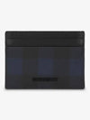 Check Leather Card Wallet Navy - BURBERRY - BALAAN 2