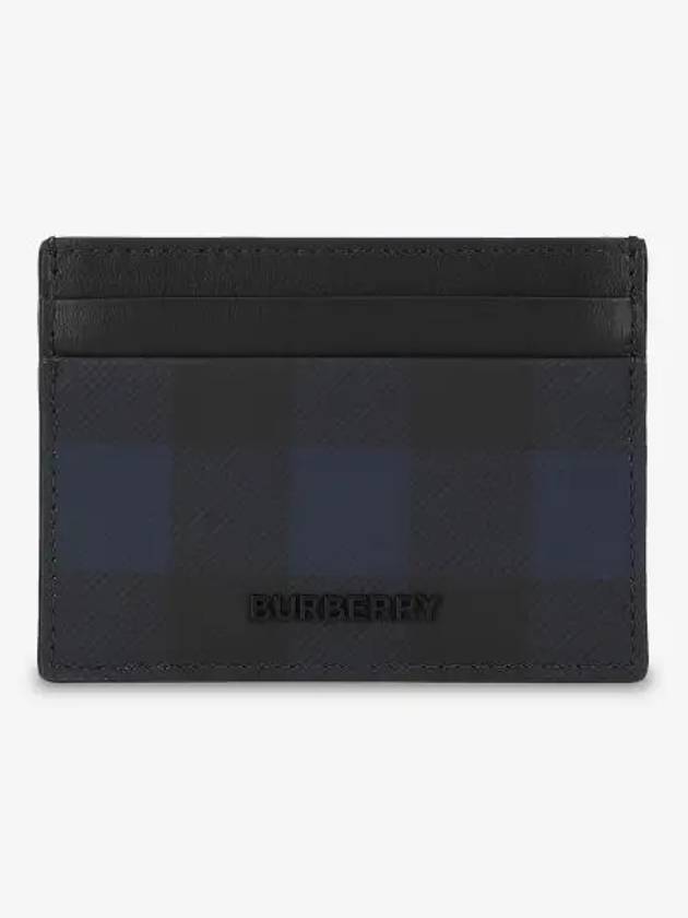 Check Leather Card Wallet Navy - BURBERRY - BALAAN 2