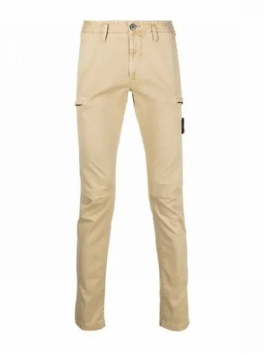 Men's Waffen Patch Straight Pants Beige - STONE ISLAND - BALAAN 2