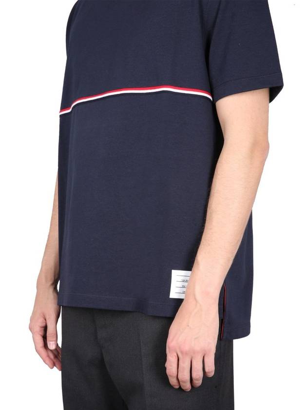 Midweight Jersey Short Sleeve T-Shirt Navy - THOM BROWNE - BALAAN 5