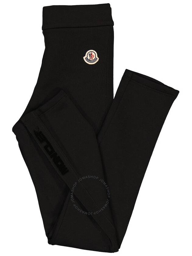 Moncler Girls Black Cotton Jersey Logo Patch Leggings, Size 8Y - MONCLER - BALAAN 3