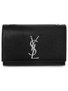 Kate Small Chain Bag In Grain de Poudre Leather Black - SAINT LAURENT - BALAAN 3