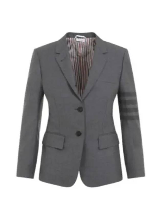 Women's Diagonal Stripe Single Breasted Wool Blazer Jacket Grey - THOM BROWNE - BALAAN 2