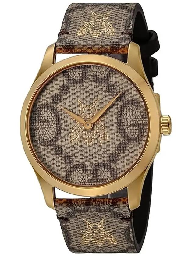 G-Timeless Supreme Canvas Leather Watch Gold - GUCCI - BALAAN 4