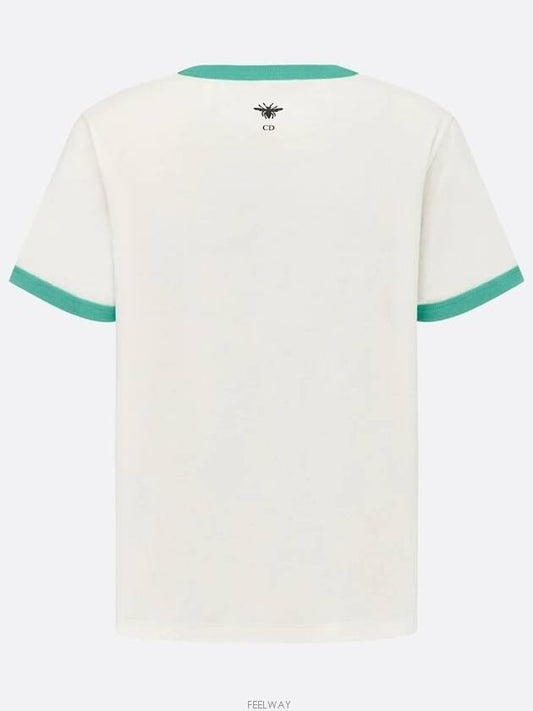 Dioriviera T shirt Ecru Aquamarina Cotton Jersey - DIOR - BALAAN 2