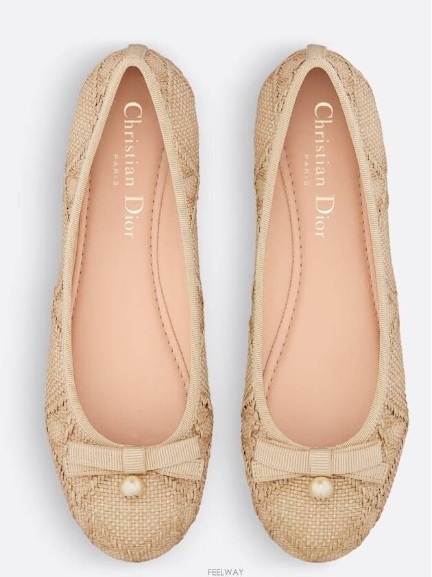 Natural Canage Raffia Ballerina Beige - DIOR - BALAAN 4