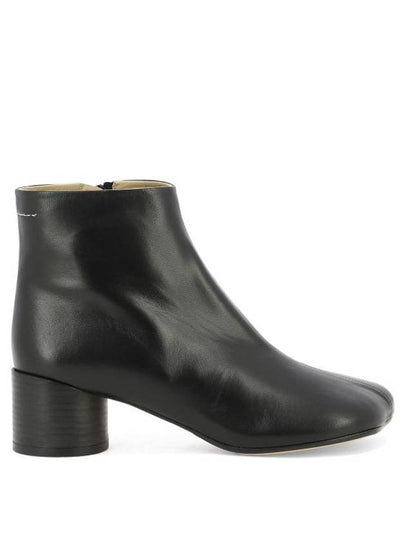 Women's Anatomic Tabi Toe Leather Middle Boots Black - MAISON MARGIELA - BALAAN 2