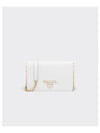 Saffiano Leather Metal Chain Mini Shoulder Bag White - PRADA - BALAAN 2