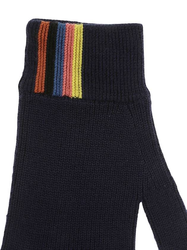 Artist Striped Ribbed Merino Wool Gloves Navy - PAUL SMITH - BALAAN 3