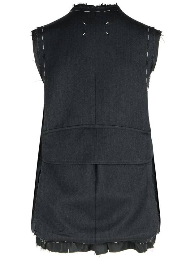 Maison Margiela Dark Grey Wool Vest - MAISON MARGIELA - BALAAN 3