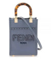 Sunshine Leather Elaphe Shopper Tote Bag Blue - FENDI - BALAAN 2