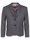 Women's Twill Slim Fit Single Breasted Wool Jacket Mid Grey - THOM BROWNE - BALAAN 2