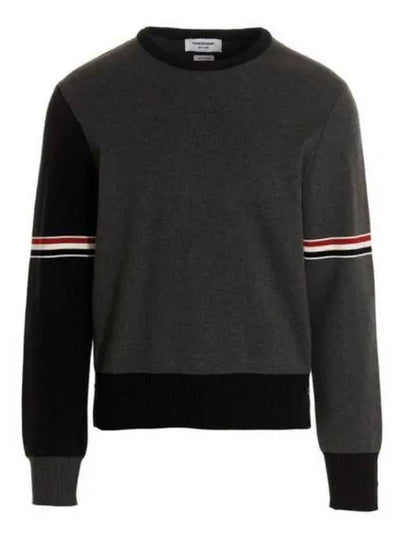 RWB Striped Crew Neck Knit Top Grey - THOM BROWNE - BALAAN 2