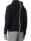 Center Back Stripe Cotton Zip Up Hoodie Navy - THOM BROWNE - BALAAN 9