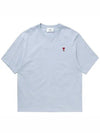 Small Heart Logo Boxy Fit Short Sleeve T-Shirt Light Blue - AMI - BALAAN 2