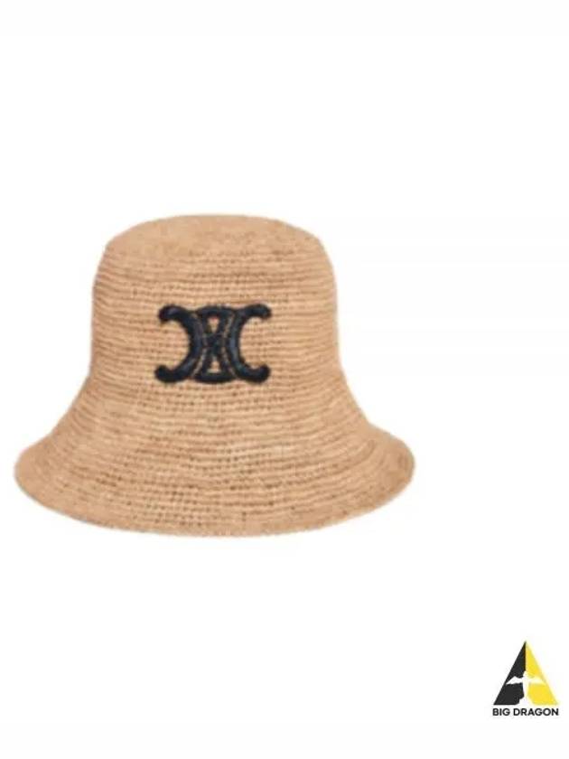 Triomphe Raffia Bucket Hat Natural Black - CELINE - BALAAN 2