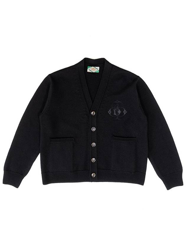 Men's Logo Knit Cardigan Black I1WC01BK - IOEDLE - BALAAN 3