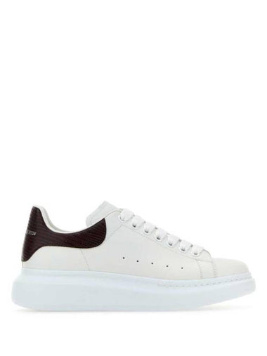 Oversized Burgundy Tab Low Top Sneakers White - ALEXANDER MCQUEEN - BALAAN 1