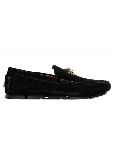 Medusa Classic Suede Driving Shoes Black - VERSACE - BALAAN 1