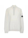 Lens Wappen Half Zip Knit Top White - CP COMPANY - BALAAN 1