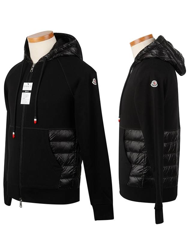 Maglia Down Zip Up Hoodie Black - MONCLER - BALAAN 3