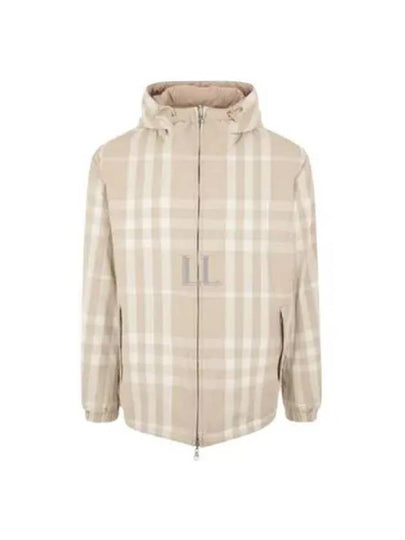 Check Nylon Reversible Hooded Jacket Soft Fawn - BURBERRY - BALAAN 2