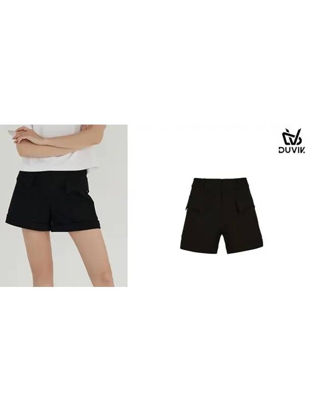 spandex wide roll-up 4-quarter shorts DD2WPT303BK - DUVIK - BALAAN 7