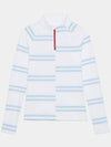 Women'S Offset Striped Neck Zip Long Sleeve T-Shirt White - G/FORE - BALAAN 3