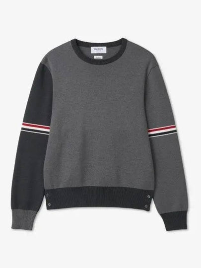 RWB Striped Crew Neck Knit Top Grey - THOM BROWNE - BALAAN 2