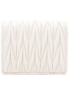 Matelasse Leather Half Wallet White - MIU MIU - BALAAN 6