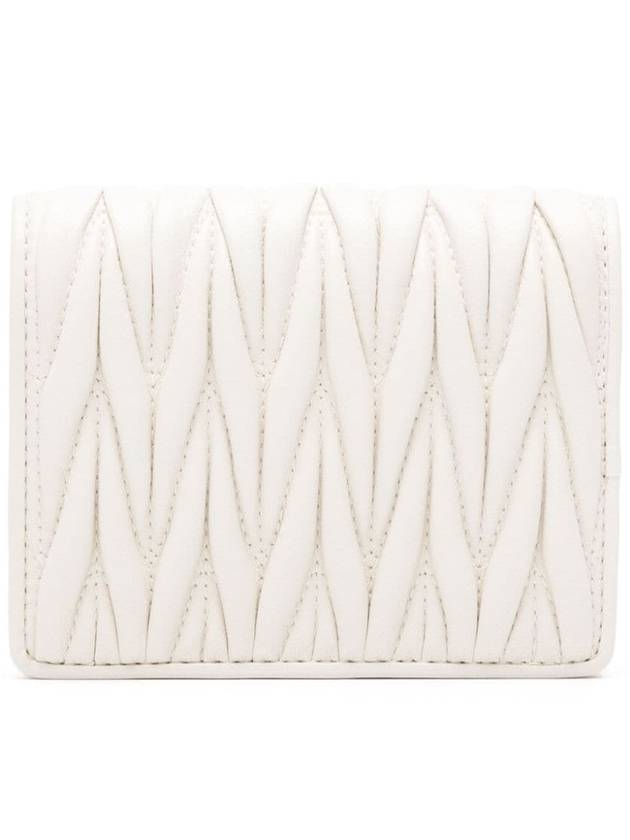 Matelasse Leather Half Wallet White - MIU MIU - BALAAN 6