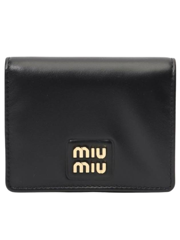 gold logo leather wallet - MIU MIU - BALAAN 3