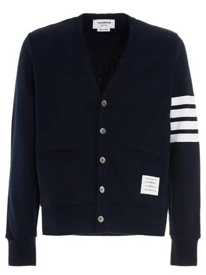 Classic V-Neck 4 Bar Stripe Cardigan Navy - THOM BROWNE - BALAAN 2