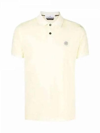 Logo Patch Washing Polo Shirt Yellow - STONE ISLAND - BALAAN 2