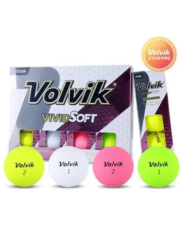 Vivid Soft 3-piece colored golf ball 1 dozen 12 balls - VOLVIK - BALAAN 1