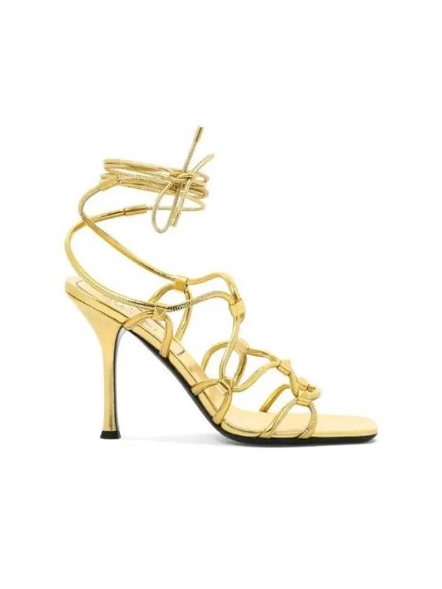 Rockstud Net Sandal Heels Gold - VALENTINO - BALAAN 2