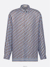 Oblique Silk Twill Long Sleeve Shirt Blue - DIOR - BALAAN 5