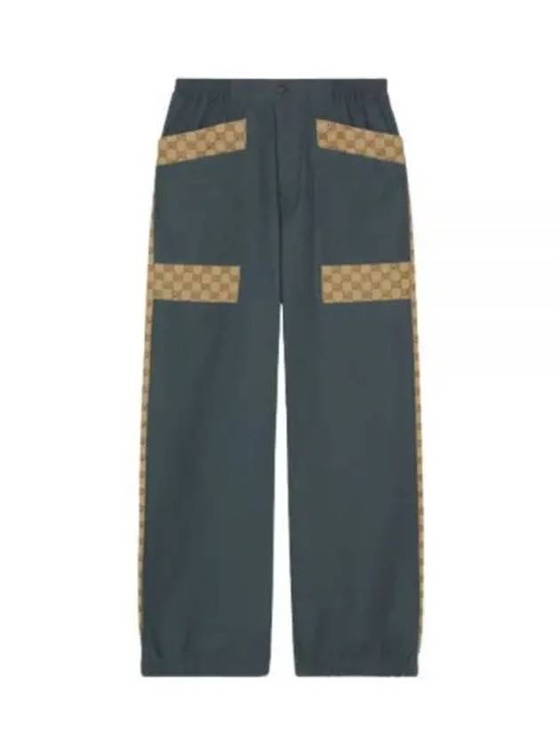 Cotton Canvas GG Trousers Straight Pants Blue - GUCCI - BALAAN 2