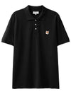 Fox Head Patch Cotton Polo Shirt Black - MAISON KITSUNE - BALAAN 2