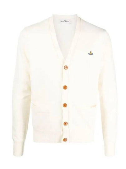 Embroided Logo Button Wool Cardigan Natural - VIVIENNE WESTWOOD - BALAAN 2