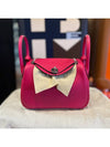 Mini Lindy Bag Franvoise Rouge Cellier Swift Silver U - HERMES - BALAAN 5