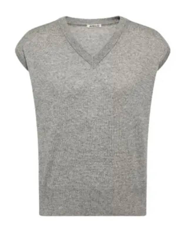 Super Fine Cashmere Silk Knit Vest Top TOPGRAY A24SV03SC - AURALEE - BALAAN 1