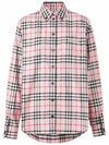 Tartan Logo Long Sleeve Shirt Pink - BURBERRY - BALAAN 2