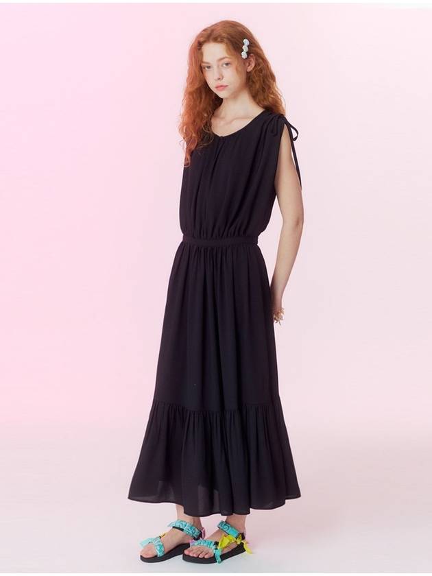 Summer pleated maxi dress_Black - OPENING SUNSHINE - BALAAN 4