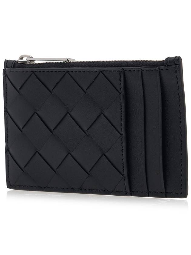 Intrecciato Zipped Card Case Black - BOTTEGA VENETA - BALAAN 3