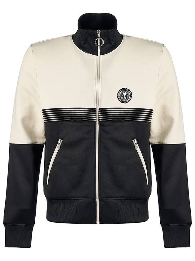 Logo Zip-Up Jacket White Black - AMI - BALAAN 2