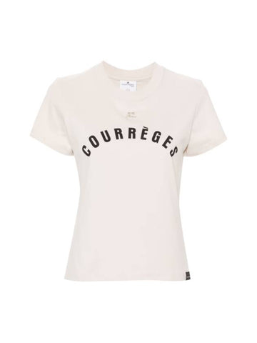 AC Straight Printed Short Sleeve T-Shirt Lime Stone - COURREGES - BALAAN 1