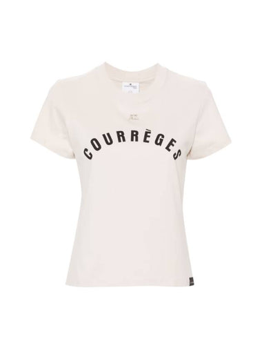 AC Straight Printed Short Sleeve T-Shirt Lime Stone - COURREGES - BALAAN 1