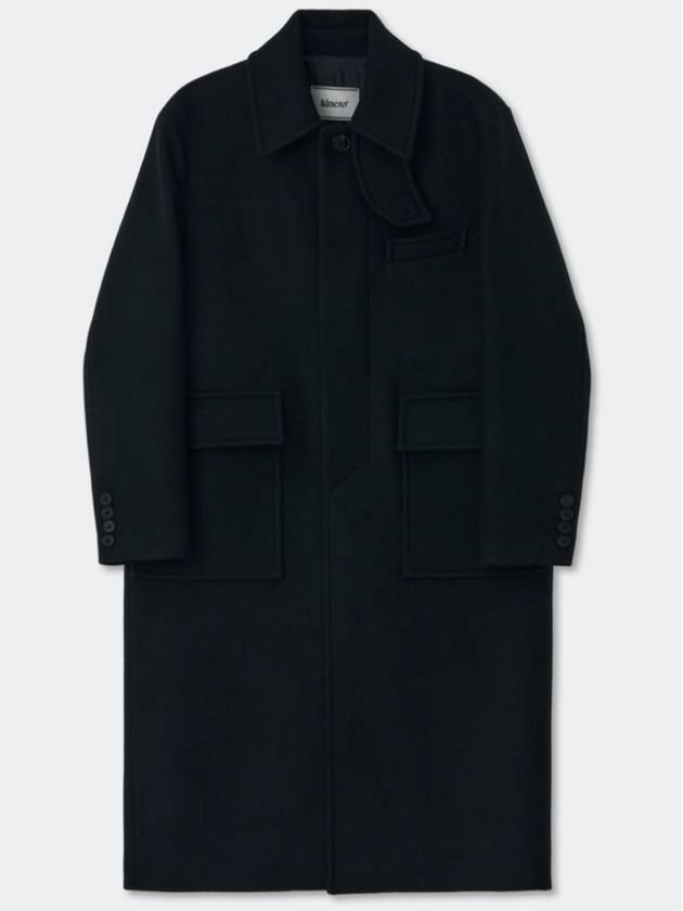 Oversized Out Pocket Felt Mac Coat Black - KINETO - BALAAN 3