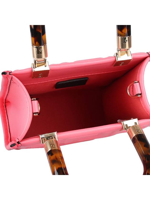 Sunshine FF Motif Mini Leather Tote Bag Pink - FENDI - 10